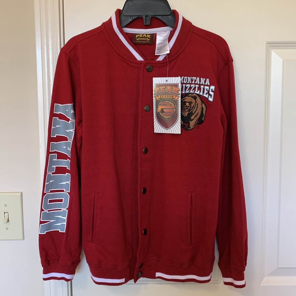 Peak boy bomber’s jacket Montana bear embroider
